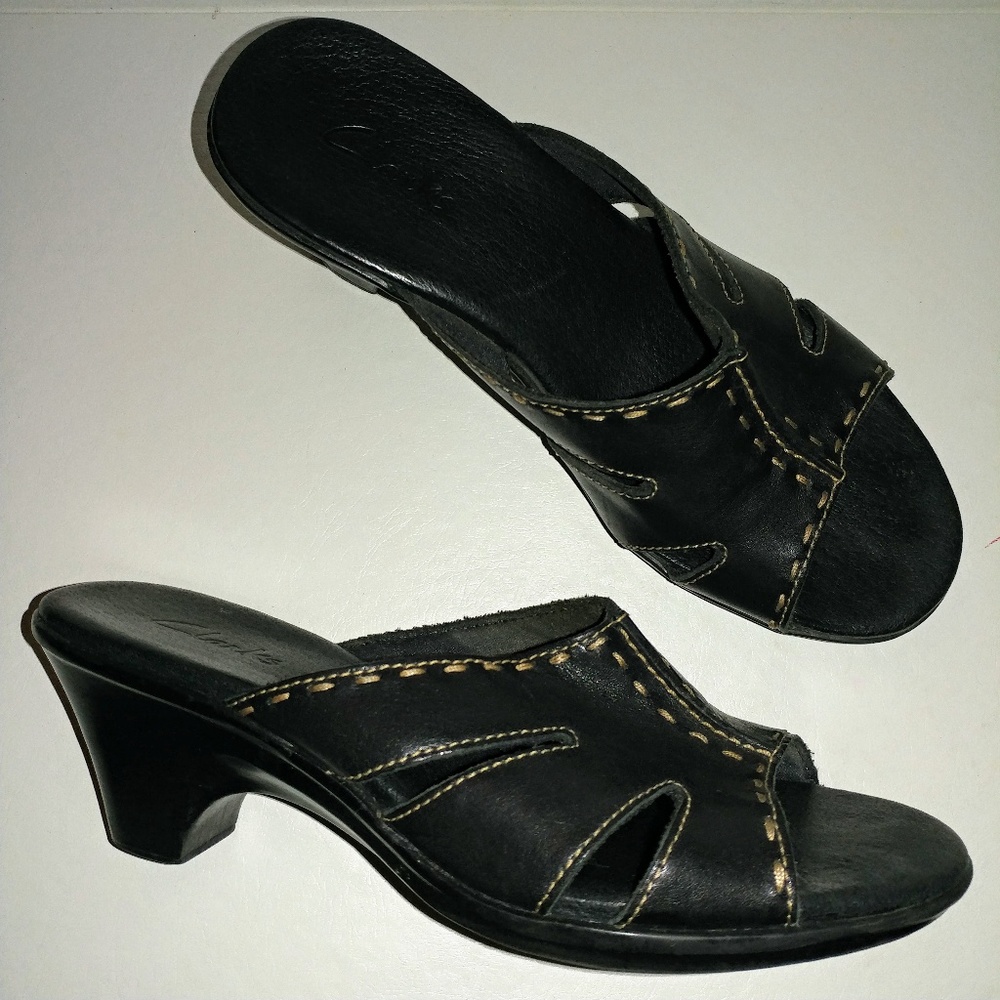 Clarks Leather Heeled Sandals
